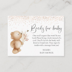 Bear & The Bee Books For Baby Shower Enclosure Card