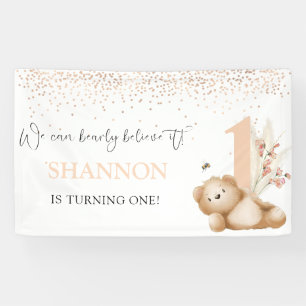 Bear & The Bee First Birthday Banner