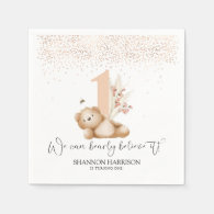 Bear & The Bee First Birthday Napkins