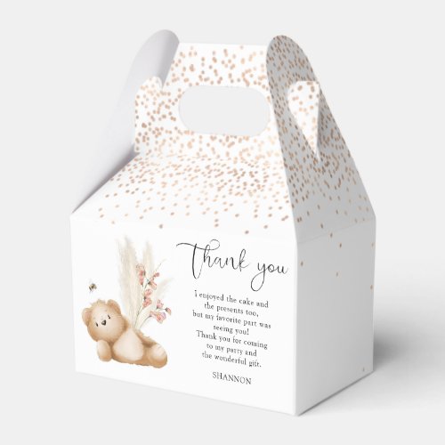 Bear  The Bee First Birthday Thank You Favor Boxes