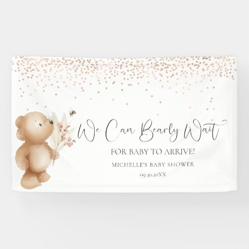 Bear  The Bee  We Can Bearly Wait Baby Shower Banner
