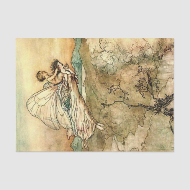 “Bear the Changeling” Fairy Art by Arthur Rackham Tissue Paper (Front)