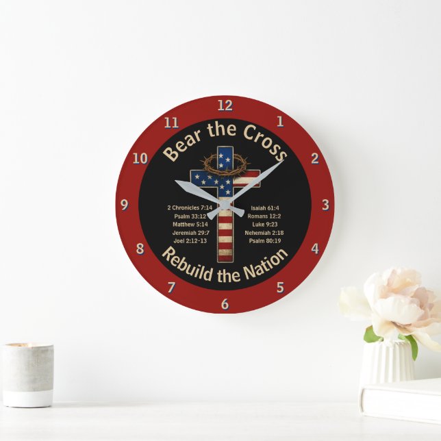 Bear the Cross - Rebuild the Nation Wall Clock (Home)