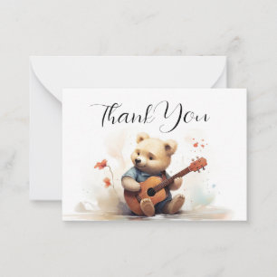 Bear The Musician Thank You Note Card