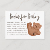 Bear Theme Baby Shower Book Request Enclosure Card (Front)