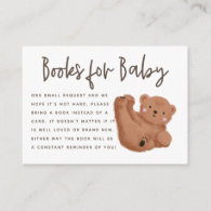 Bear Theme Baby Shower Book Request Enclosure Card