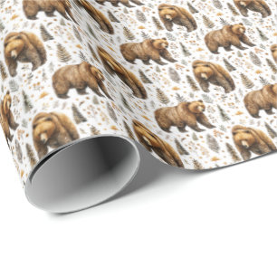Bear Themed Gift Wrap Wildlife Animals