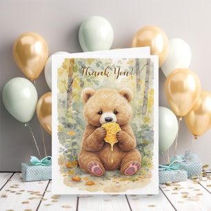 Bear Themed Thank You Note for Baby Shower Gifts Card