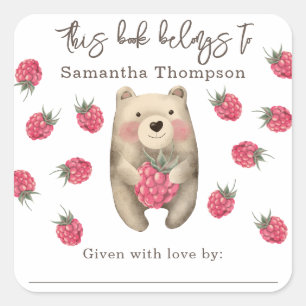 Bear - this book belongs to square sticker