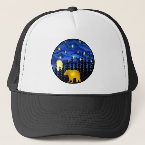 bear this night trucker hat