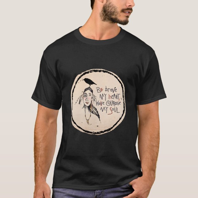 Bear Tooth Quirky Crow Raven Boho Western Sketch T-Shirt (Front)