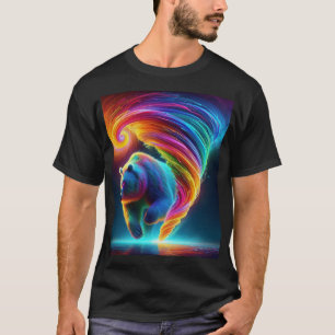 Bear tornado in neon colors. T-Shirt