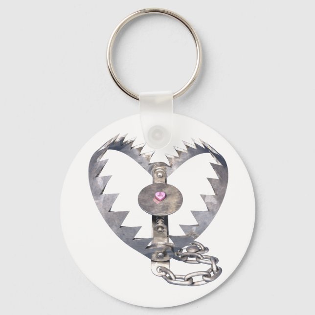 Bear Trap Heart Keychain (Front)