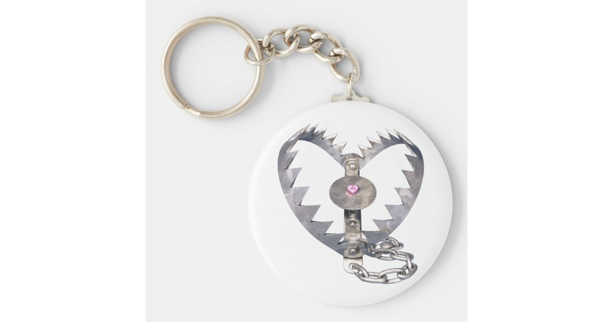 Bear Trap Heart Keychain