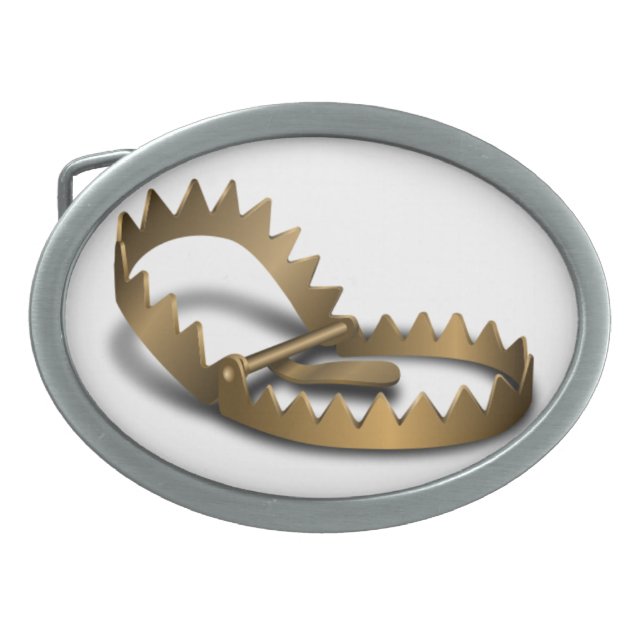 Bear Trap Otter Wolf Below the Belt Belt Buckle (Front)