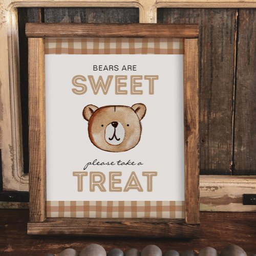 Bear Treat Favor Sign