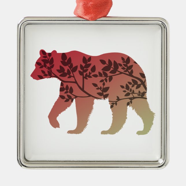 Bear Tree Metal Ornament (Front)