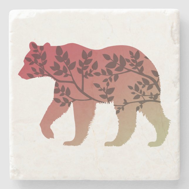 Bear Tree Stone Coaster (Front)