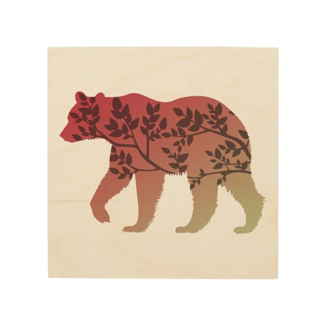 Bear Tree Wood Wall Art (Front)
