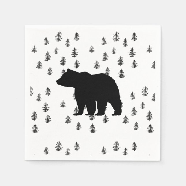 Bear Trees Wilderness Mountain Napkins (Front)