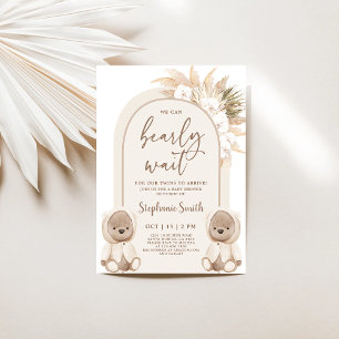 Bear Twins Baby Shower Invitation
