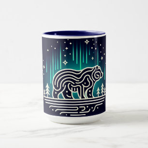 Bear Under Aurora Lights Mug