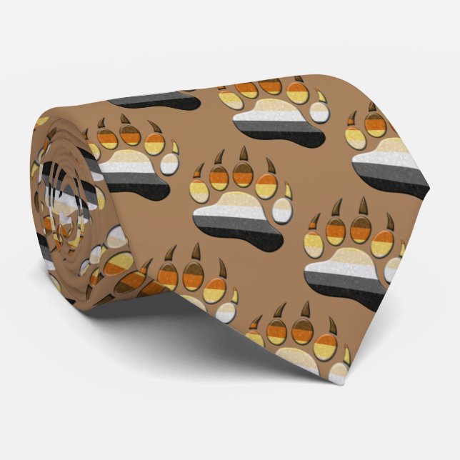 Bear - Ursine bear claw symbol  Neck Tie (Rolled)