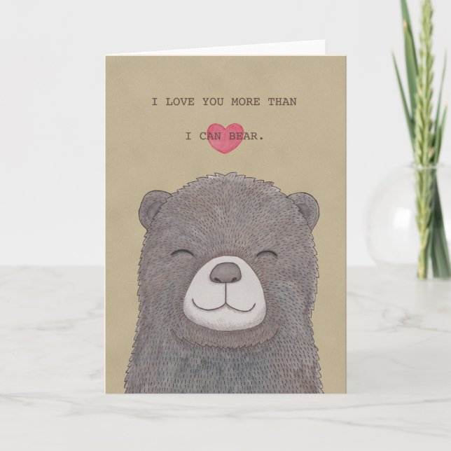 Bear Valentine's day Card I Love you Greeting Card (Front)