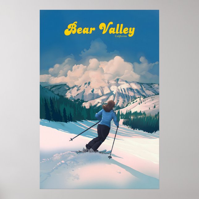 Bear Valley Ski Resort Travel Poster (Front)
