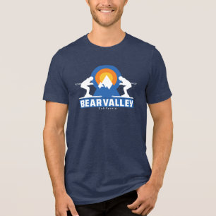 Bear Valley Ski Sunset Retro T-Shirt Tri-Blend Shirt
