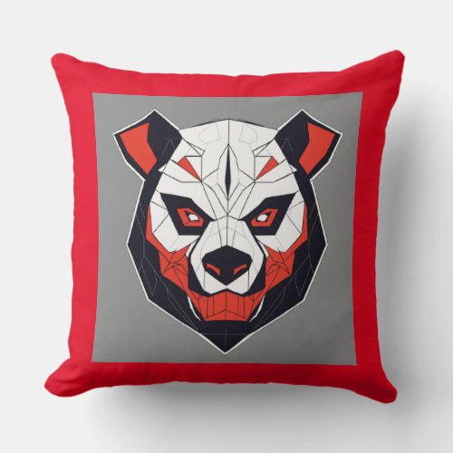 Bear vector design red Throw Pillow