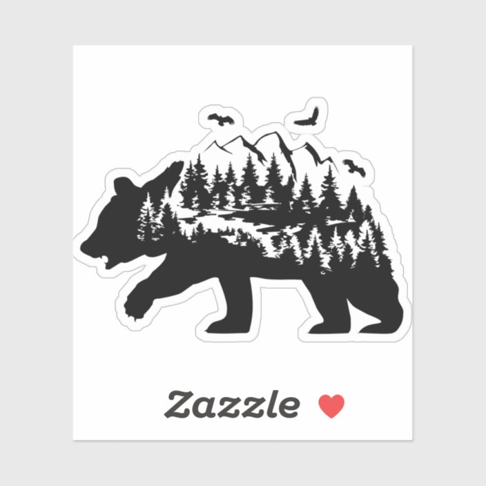 Bear Vinyl Sticker | Zazzle.com