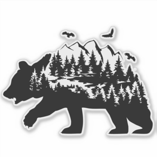 Bear Vinyl Sticker | Zazzle.com