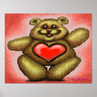 Bear w Heart Poster