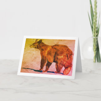 Bear Walking Away Watercolor by E.Mashkina Card
