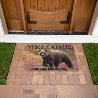 Bear Walking In Fall Colored Grass Photo Custom
