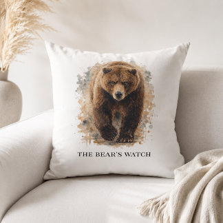 Bear Watch Mountain Den Accent Throw Pillow