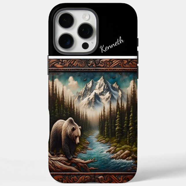 Bear Watching Salmon in Mountain Stream Case-Mate iPhone Case (Back)