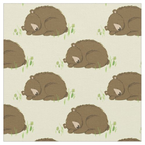 Bear Watercolor Baby Nursery Woodland Animal Fabric