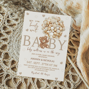 Bear We Can Bearly Wait Baby Shower Invitation