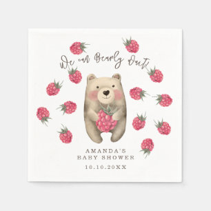 Bear - we can bearly wait baby shower napkins