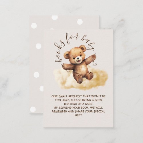 Bear we can bearly wait Book Request Enclosure Card