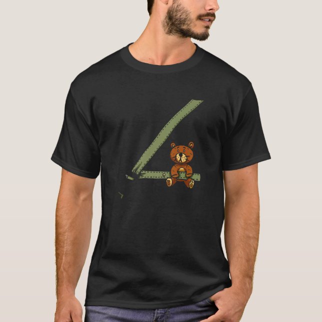 Bear Wearing Seat Belt Safety Kids Children T-Shirt (Front)