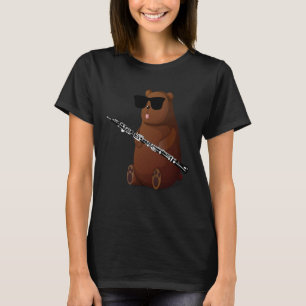 Bear Wearing Sunglasses Playing Oboe T-Shirt