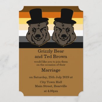 Bear Wedding Invitation For Gay Men by AGayMarriage at Zazzle
