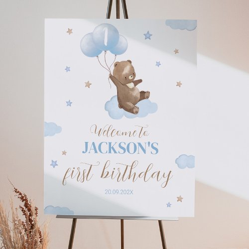 Bear Welcome Sign Birthday Baby Shower