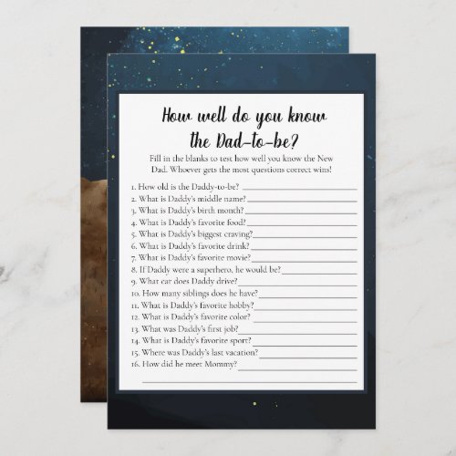 Bear Who Knows Dad_To_Be Best Baby Shower Game Invitation