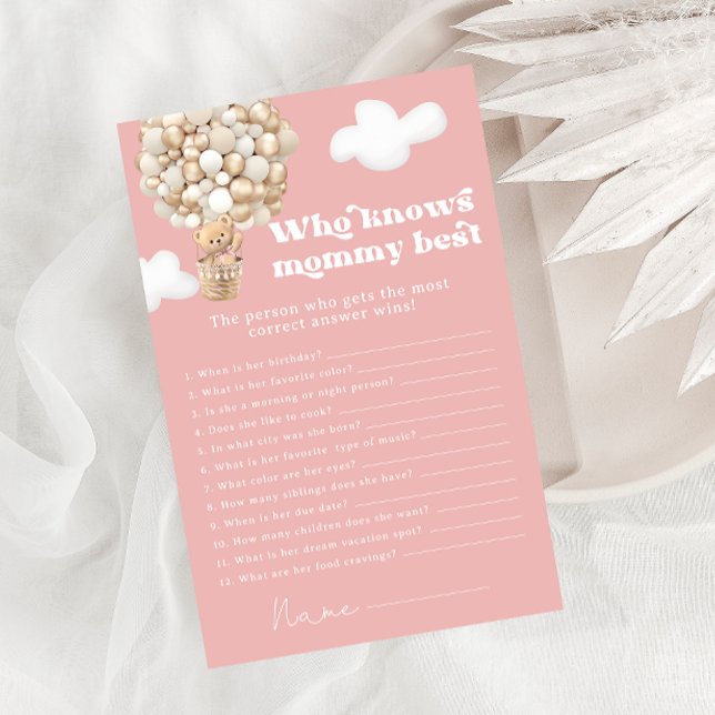 Bear Who Knows Mommy Best Girl Baby Shower Game (Creator Uploaded)