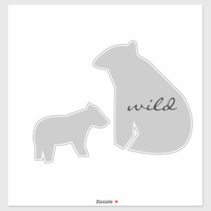 Bear Wild Any Color Name Car Sticker