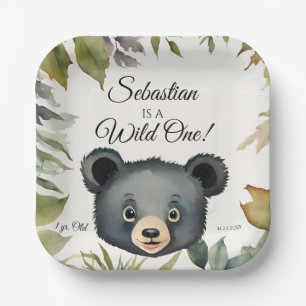 Bear Wild One Woodland Animal Birthday Party Paper Plates